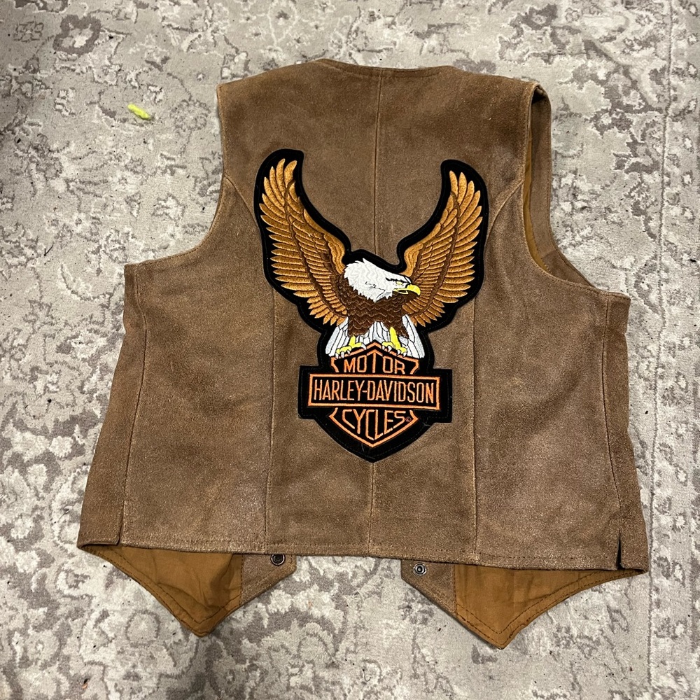 FIRST genuine leather Harley Davidson vest